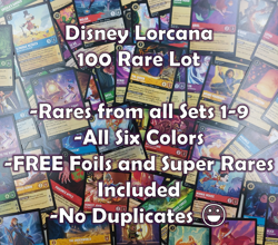 Disney Lorcana TCG Lot 100 Rare Cards All Sets Chapter 1-9 NO DUPLICATES! - Image 1