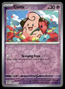 Cleffa 80/197 Pokemon Card Obsidian Flames Common 30 HP Rev Holo LP NJ - Image 1