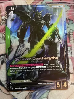 Deathscythe GD01-025 LR+ Alt Art Foil Gundam Newtype Rising Card Game Near Mint - Image 1