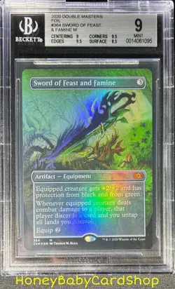 MTG Double Masters 2020 Sword of Feast and Famine BGS 9.0 MINT Foil Box Topper - Image 1