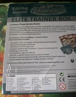 Pokemon CRIMSON INVASION Elite Trainer Box ETB Factory Sealed - Tear On Seal - Image 2