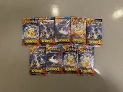 Pokemon Scarlet & Violet Surging Sparks Factory Sealed 9 Booster Pack lot - Image 1