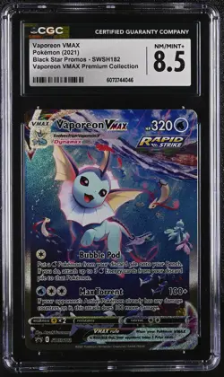 VAPOREON VMAX Sword & Shield Promo #SWSH182 CGC 8.5 Pokemon - Image 1