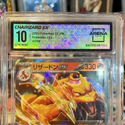 2023 Pokemon 151 Japanese 006/165 Charizard EX Holo Arena Club 10 Gem Mint - Image 4