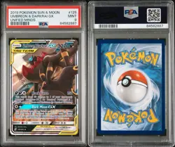 2019 POKEMON SUN & MOON UNIFIED MINDS #125 UMBREON & DARKRAI GX PSA 9 - Image 3