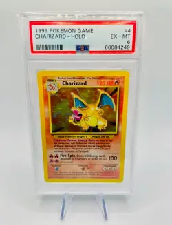 1999 Pokemon Game - Charizard Holo #4 - Base Set - PSA 6 Ex/Mint - Image 1