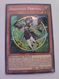 Yugioh! 1x Dracotail Phryxul DOOD-EN023 Secret Rare 1st Ed NM - Image 1