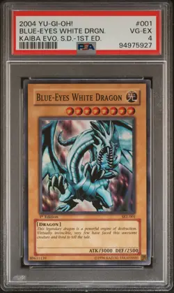 2004 YU-GI-OH! KAIBA STARTER DECK 1ST EDITION BLUE-EYES WHITE DRAGON PSA 4 - Image 1
