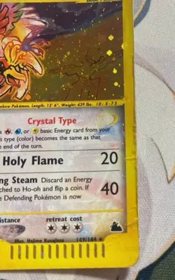Pokemon Card-Ho-Oh-Skyridge-Holo-149/144-Crystal-ENG-Very Played - Image 5