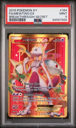 PSA10 Mewtwo EX TCG Full Art Secret Card XY Breakthrough 2015 164/162 Pokemon - Image 1