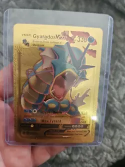 Gyarados Vmax Gold Foil Fan Art Vinyl Textured Collector Pokemon Card 29/203 - Image 1