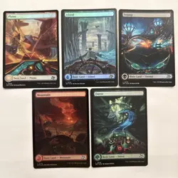 FOIL Basic Lands Complete Set 5 Cards (272-276) Full Art Aetherdrift DFT MTG NM - Image 1