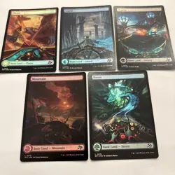FOIL Basic Lands Complete Set 5 Cards (272-276) Full Art Aetherdrift DFT MTG NM - Image 2