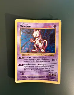 Pokemon TCG 1999 Vintage Mewtwo Evolutions 10/102 Holo Rare Card - Image 1
