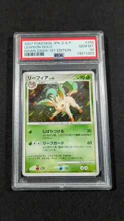 Pokemon Card Japanese 1st Ed. Holo Leafeon DPBP#158 PSA 10 GEM MINT Dawn Dash - Image 1