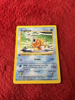 Very Rare-1st Edition Magikarp 035/102 Base Set (Shadowless) Pokemon Card Played - Image 1