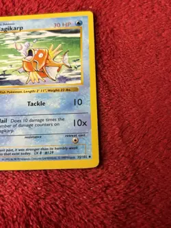Very Rare-1st Edition Magikarp 035/102 Base Set (Shadowless) Pokemon Card Played - Image 5