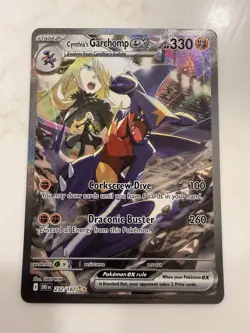 Pokemon TCG Cynthia's Garchomp EX Holo Card 232/182 Sv10: Destined Rivals - Image 1