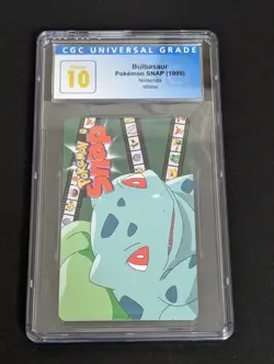 cgc 10 Pristine Blockbuster Bulbasaur Pokemon Snap Smart Chip Card Video 1999 - Image 1
