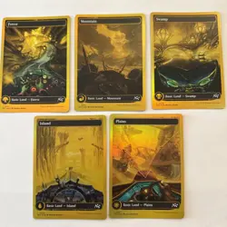 5x FIRST PLACE FOIL Basic Land Complete Set Aetherdrift DFT MTG Mint Unplayed NM - Image 1