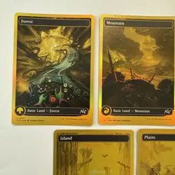 5x FIRST PLACE FOIL Basic Land Complete Set Aetherdrift DFT MTG Mint Unplayed NM - Image 2