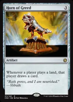 Moderate Play, English MTG Regular Horn of Greed Conspiracy: Take the Crown Magi - Image 1