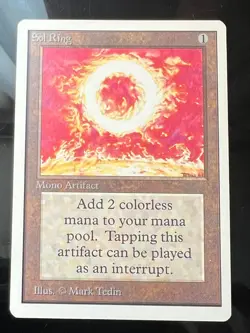 Magic the Gathering MTG Unlimited Sol Ring NM- (Beta Bob) - Image 1