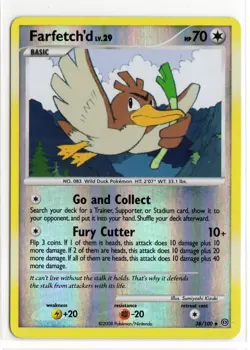 2008 Pokemon Diamond and Pearl Stormfront Reverse Foil 38 Farfetch'd - Image 1