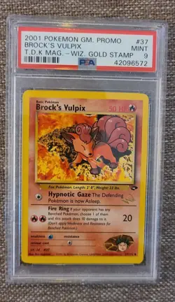Brock's Vulpix - Mint PSA 9 - 2001 Pokemon GM Promo with "W" Stamp - 37/132 - Image 1