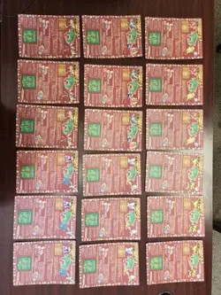 1998 Japanese Pokemon Vending Series 2 Complete Set (Sheets 1-18, Red, Unpeeled - Image 3