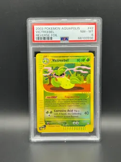 Pokemon PSA 8 NM-MT Victreebel 42/147 Aquapolis Rev Holo 2003 E Reader S#3936 - Image 1
