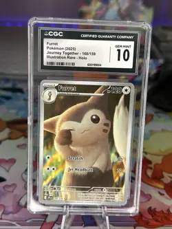 2025 Pokemon Furret #168 Journey Together Illustration Rare Holo CGC 10 - Image 1