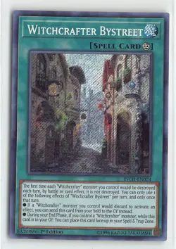 YuGiOh The Infinity Chasers Witchcrafter Bystreet MP Foil Secret Rare INCH-EN024 - Image 1