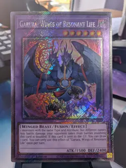 YuGiOh! Garura, Wings of Resonant Life RA02-EN024 Platinum Rare 1st Ed - Image 1