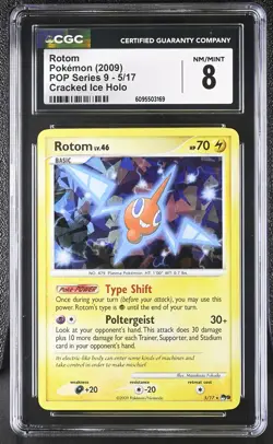 CGC 8 Rotom 5/17 Cracked Ice Holo POP Series 9 Pokemon Card - Image 1