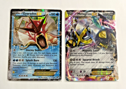 2 POKEMON METAGROSS EX XY34 & GYARADOS EX XY106 HOLO BLACK STAR PROMO CARDS - NM - Image 1