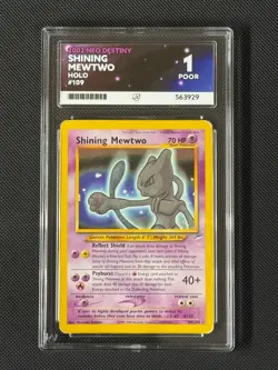 ACE 1 Shining Mewtwo 109/105 Pokemon Card Neo Destiny Secret Rare Holo GEM MINT - Image 1