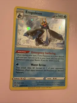Empoleon 037/172 Brilliant Stars Pokemon Cosmo Holo Foil Rare Card 2022 - Image 1