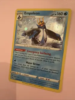 Empoleon 037/172 Brilliant Stars Pokemon Cosmo Holo Foil Rare Card 2022 - Image 2