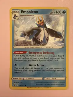 Empoleon 037/172 Brilliant Stars Pokemon Cosmo Holo Foil Rare Card 2022 - Image 3
