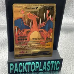 Pokemon V Evolution Charizard V HP 508 LV 91 Gold Foil Fan Art Card FREE SHIp P2 - Image 1