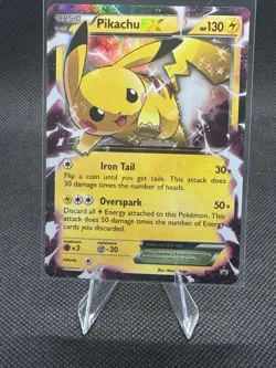 Pokemon Pikachu EX Card HP 130 Star Foil Holo Rare Xy84 - Image 1
