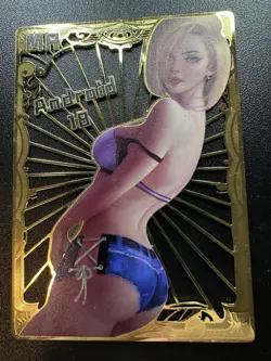 Goddess Story MR Gold Metal Anime Waifu Card - Android 18 - NUMBERED 067/200 - Image 1