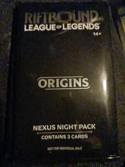 Riftbound Origins Nexus Night Pack Sealed English 3-Card Pack - Image 1