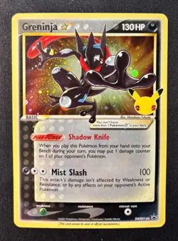 Pokemon Card TCG - Greninja Gold Star SWSH144 Black Star Promo Celebrations NM - Image 1