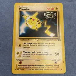 1999 Pokemon TCG Pikachu #4 Black Star Promo Card WB The Frist Movie Promo LP/MP - Image 1