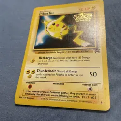 1999 Pokemon TCG Pikachu #4 Black Star Promo Card WB The Frist Movie Promo LP/MP - Image 2