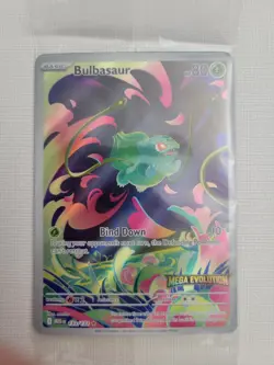 Pokemon TCG Mega Evolutions Stamped Promo Card - Bulbasaur 133/132 - NM - Image 1