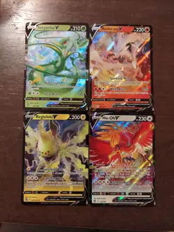 Pokemon Silver Tempest Serperior, Reshiram, Regieleki, Ho-Oh V 4 Card Lot - Image 1