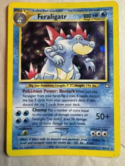 Pokemon TCG Neo Genesis 4/111 Feraligatr Holo Unlimited Rare Card - Image 1